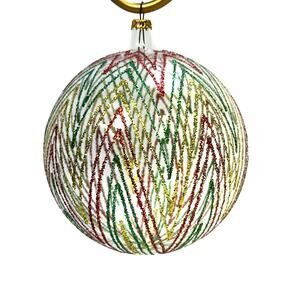 Rare Blown Glass Made in Italy Christmas Ornament w/Intricate Glitter Detailing